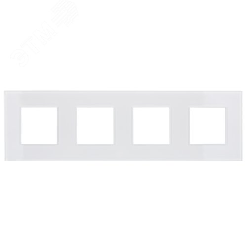 SKANDY Рамка 4-местная SK-F24W стекло арктический белый IEK - фото 4