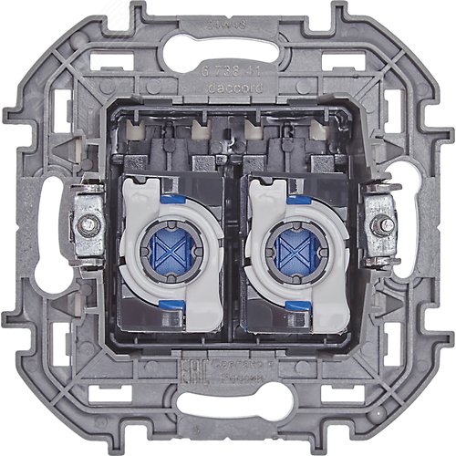 Розетка компьютерная двойная RJ45 категория 6 UTP слоновая кость INSPIRIA - фото 2