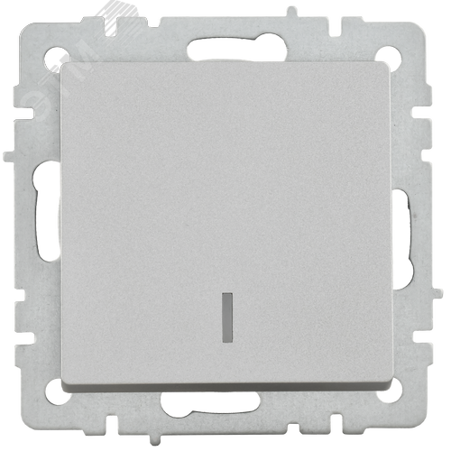 BRITE Выключатель одноклавишный с индикацией 10А ВС10-1-1-БрА алюминий - фото 2