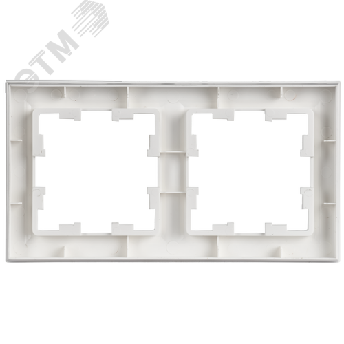 BRITE Рамка 2-местная РУ-2-БрАБ арктический белый IEK - фото 2