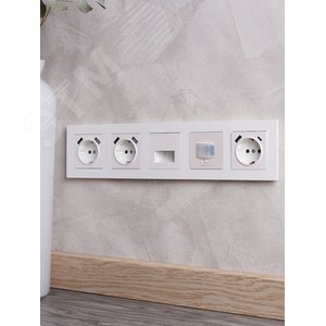 BRITE Рамка 5 постов РУ-5-Бр белый рифленый IEK - фото 5