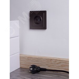 BRITE Розетка 1 пост без заземления без защитных шторок 10А в сборе РСР10-1-0-БрТБ темная бронза IEK - фото 6