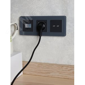 BRITE Розетка USB A+A 3.1А РЮ10-1-БрГ графит - фото 8