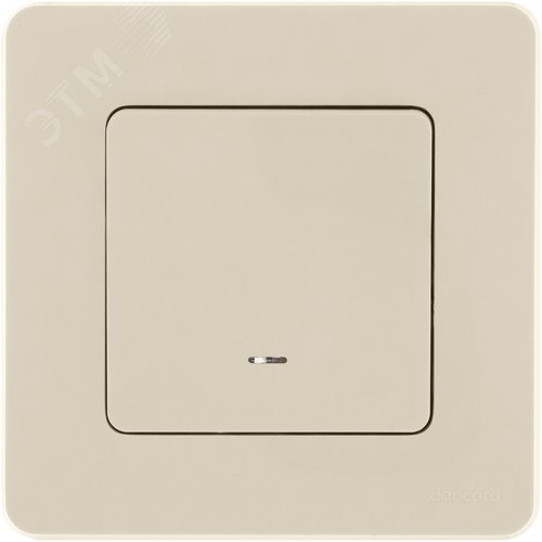 Выключатель 1-клавишный проходной с подсветкой/индикацией 10АХ безвинтовое крепление слоновая кость INSPIRIA - фото 2