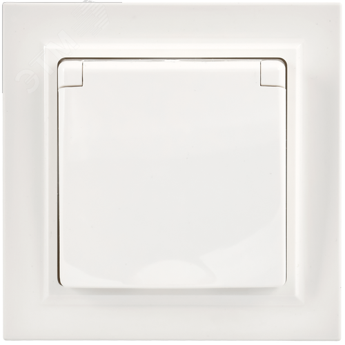 BRITE Розетка 1-местная с заземлением с защитными шторками и крышкой 16А IP44 в сборе               РСбш10-3-44-БрБ белый - фото 3