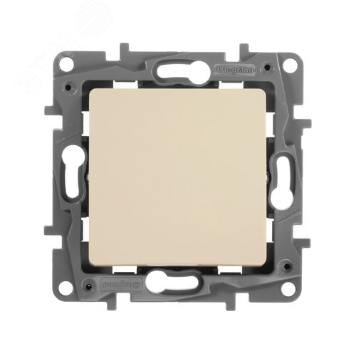 Выключатель 1-клавишный проходной 10А безвинтовое крепление слоновая кость ETIKA - фото 2