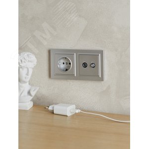 BRITE Рамка 2 поста РУ-2-БрА алюминий - фото 6