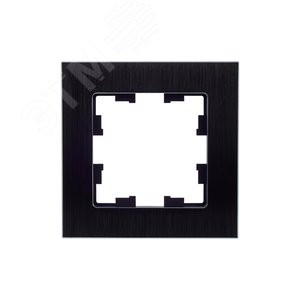 BRITE Рамка 1 пост РУ-1-1-БрЧ металл черный - фото 2