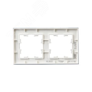 BRITE Рамка 2 поста РУ-2-2-Бр стекло белый матовый IEK - фото 3