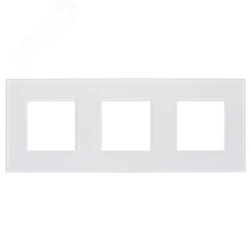 SKANDY Рамка 3-местная SK-F23W стекло арктический белый IEK - фото 2