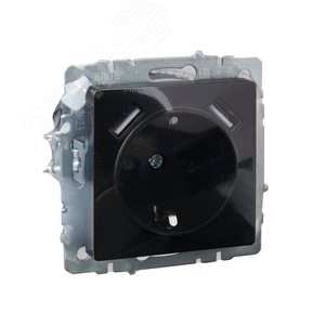 BRITE Розетка с заземлением с защитными шторками 16А с USB A+A 2,1А РЮш10-1-БрЧ черный - фото 6