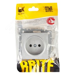 BRITE Розетка без заземления без защитных шторок 10А РС10-1-0-БрА алюминий - фото 6
