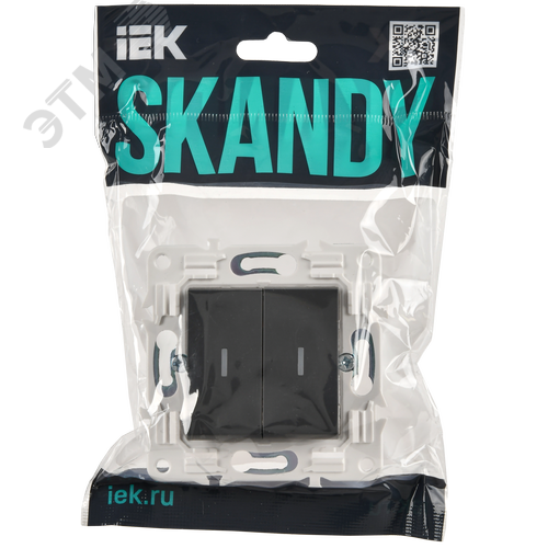 SKANDY Выключатель 2-клавишный проходной с индикацией 10А SK-V10T титан IEK - фото 2