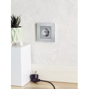 BRITE Рамка 1 пост РУ-1-1-БрА металл алюминий - фото 7