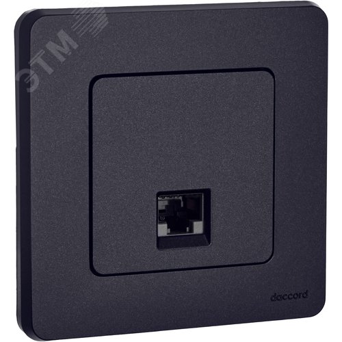 Розетка компьютерная RJ45 категория 6 UTP антрацит INSPIRIA - фото 3