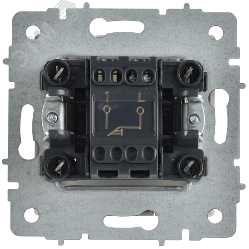 BRITE Выключатель 1-клавишный самовозвратный 10А ВС10-1-4-БрАБ арктический белый IEK - фото 2