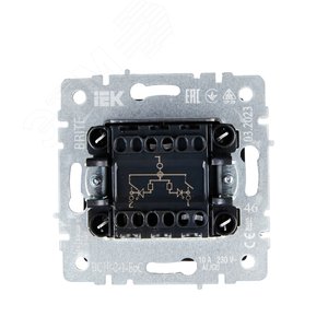 BRITE Выключатель двухклавишный с индикацией 10А ВС10-2-1-БрС сталь - фото 5