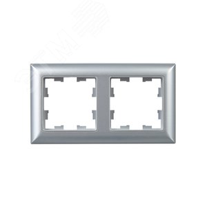 BRITE Рамка 2 поста РУ-2-Бр алюминий/алюминий IEK - фото 2