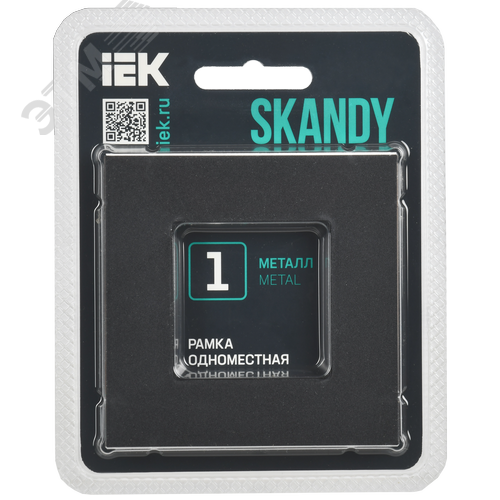 SKANDY Рамка 1-местная SK-F31Bl металл черный IEK - фото 2