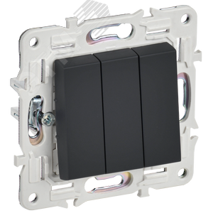 SKANDY Выключатель 3-клавишный 10А SK-V11G графит IEK - фото 1