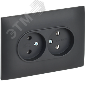 SKANDY Розетка 2-местная без заземления без защитных шторок 10А в сборе SK-R10T титан IEK - фото 1