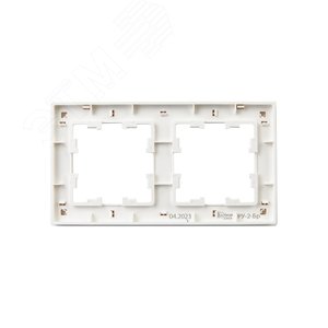 BRITE Рамка 2 поста РУ-2-Бр белый рифленый IEK - фото 2