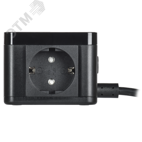 DOMINIC Удлинитель с беспроводной зарядкой 10Вт У02К 2 места 2P+PE 1,3м 3х1,0мм2 16А/250В USB A+C черный IEK - фото 4