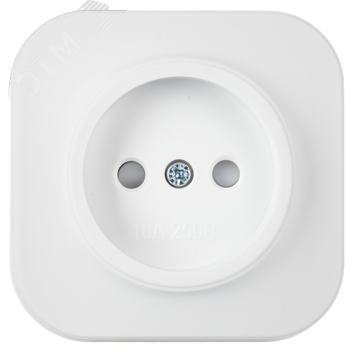 GLORY Розетка 1-местная для открытой установки без заземления с защитными шторками 10А РСш20-2-ХБм белый матовый IEK - фото 2