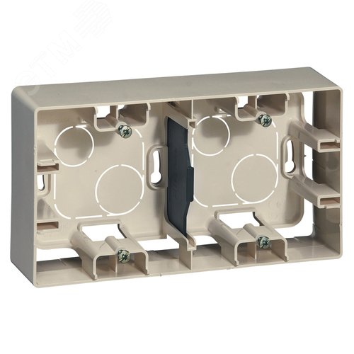 Изображение товара Коробка для накладного монтажа 2-местная слоновая кость ETIKA (шт)