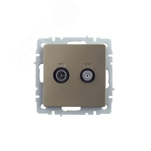 BRITE Розетка двойная TV+SAT РТВ/РСп12-БрШ шампань - фото 2