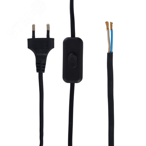 Шнур УШ-1КВ с выключателем 2м ПВС 2х0.75 6А черный - фото 3