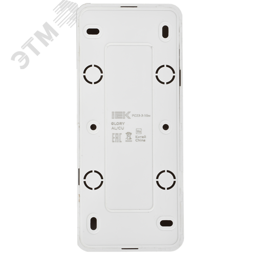 GLORY Розетка 3-местная для открытой установки с заземлением без защитных шторок 16А РС23-3-ХБм белый матовый IEK - фото 6