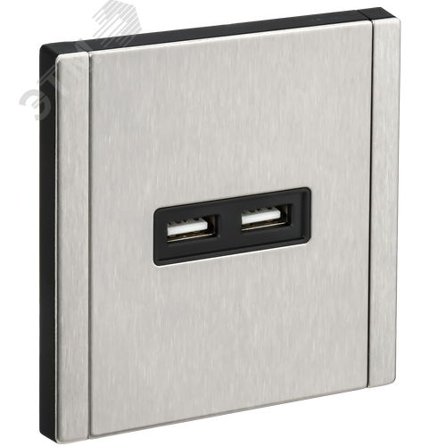 Изображение товара FORTE&PIANO Розетка USB A+A 3,1А FP749M металл никель IEK (шт)