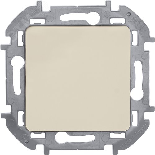 Выключатель 1-клавишный самовозвартный с нормально-открытым контактом 6А безвинтовое крепление слоновая кость INSPIRIA - фото 2