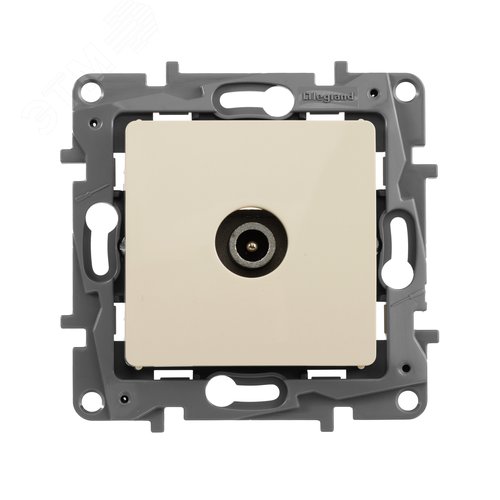 Розетка TV проходная слоновая кость ETIKA - фото 2