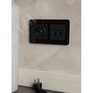 BRITE Рамка 2 поста РУ-2-2-Бр стекло черный RE IEK - фото 5