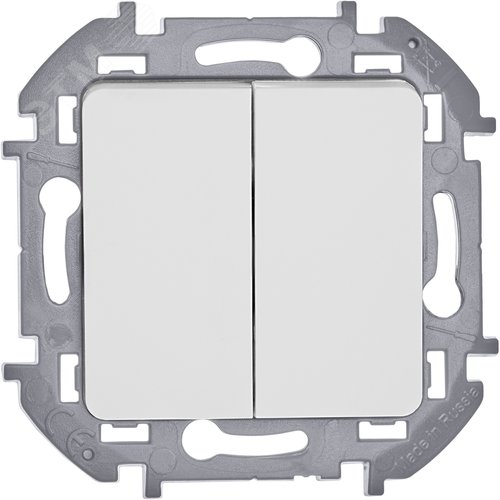 Выключатель 2-клавишный 10АХ безвинтовое крепление белый INSPIRIA - фото 2