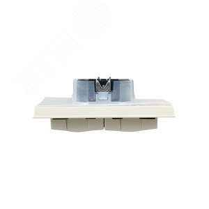 BRITE Розетка двойная с заземлением с защитными шторками и крышкой 16А в сборе IP44 РСбш12-3-44-БрКр бежевый - фото 4