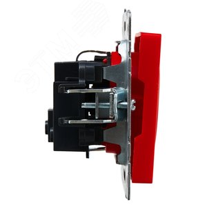 BRITE Розетка 1 пост с заземлением с защитными шторками 16А РС14-1-0-БрК красный - фото 3