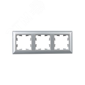 BRITE Рамка 3 поста РУ-3-Бр алюминий/алюминий IEK - фото 2