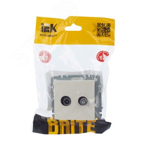 BRITE Розетка двойная TV+SAT РТВ/РСп12-БрЖ жемчуг - фото 7