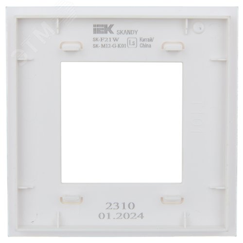 SKANDY Рамка 1-местная SK-F21W стекло арктический белый IEK - фото 2