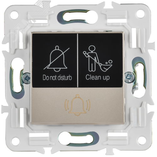 SKANDY Кнопка звонка с индикацией для отелей 10А SK-V17Sh шампань IEK - фото 3