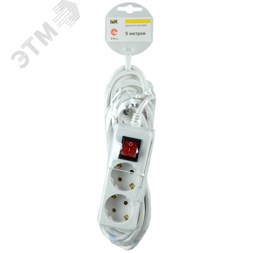 Удлинитель бытовой 2х5м с заземлением 16А УО2 - фото 2