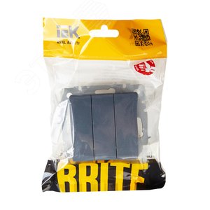 BRITE Выключатель трехклавишный 10А ВС10-3-0-БрМ маренго - фото 6