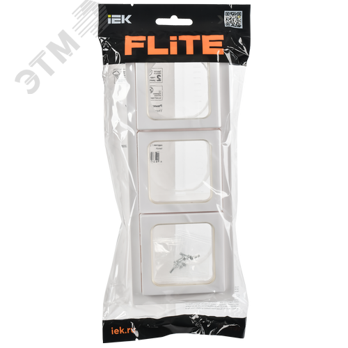 FLITE Рамка 3-местная IP55 Рпро-3-55-ФлБ белый IEK - фото 2