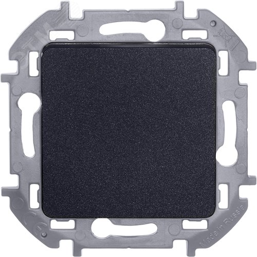 Выключатель 1-клавишный самовозвартный с нормально-открытым контактом 6А безвинтовое крепление антрацит INSPIRIA - фото 2