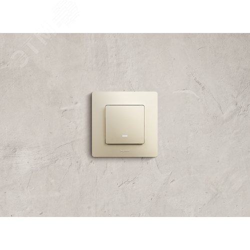 Выключатель 1-клавишный с подсветкой/индикацией 10А безвинтовое крепление слоновая кость ETIKA - фото 2