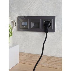 BRITE Розетка с заземлением с защитными шторками 16А с USB A+C 18Вт РЮш11-1-БрС сталь - фото 8