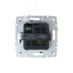 BRITE Розетка USB A+A 3.1А РЮ10-1-БрЧ черный - фото 4
